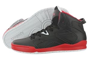 Reebok Men's BB4700 Mid Basketball Shoe,Black/Excellent Red/White,9 M US