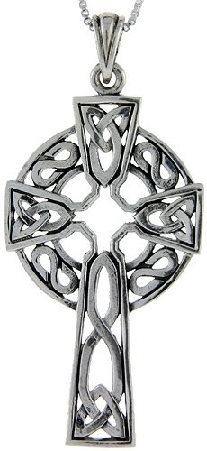 Sterling Silver Celtic Cross Pendant, 2 inch long Sterling Silver Celtic Cross Pendant, 2 inch long