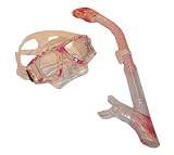 Pink Floral Panoramic Mask Set with Dry Snorkel