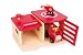 All wood brightly coloured fire station set with engine and helicopter_s-4