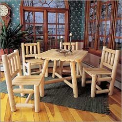 Rustic Natural Cedar Furniture Company� 5-Pc. Cedar Log Square Dining Set by RUSTIC NATURAL CEDAR