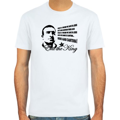 T-Shirt Eric Cantona ::: Farbauswahl: skyblue, sand, weiß oder deepred ::: Fußball-Kult