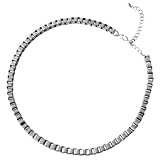 Kahuna KJ034 Gents Silver Square Box Linked Necklace