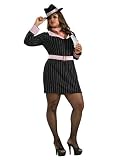 Plus Size Gangster Costume Mobster Theatre Costumes Black Mob Dress