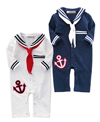 StylesILove Baby Boy Sailor Anchor Costume One Piece Romper Onesie
