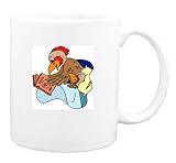 Mug with reading, book, birds