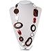 Wood & Silver Tone Metal Link Leather Style title=