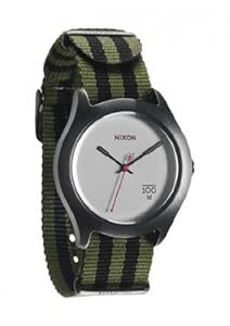 Unisex Watch Nixon A344-151 Stainless Steel Case Quartz Silver Dial Nylon Strap