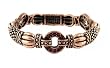 Bracelet - B138 - Copper & Crystal Circles - Stretch ~ Siam Red