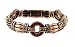 Bracelet - B138 - Copper & Crystal Circles - Stretch ~ Siam Red