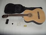 4/4 full size natural acoustic nylon classical string guitar package pack – inc bag, strap, pick, pitch pipes and guitar tutor dvd
