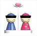 Alessi Mr. and Mrs. Chin Salt and Pepper Set by Stefano Giovannoni Blue/Red
