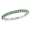 10K White Gold 1.5mm Round Tsavorite-Accented Ring