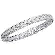 14K White Gold Basket-Weave Bangle Bracelet - 7 inches