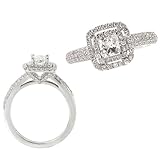14K white gold 1 cttw. princess cut diamond engagement ring