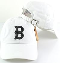 American Needle MLB Ballpark Slouch Contrast Logo Cotton Twill Adjustable Cap (White, Boston Red Sox)

