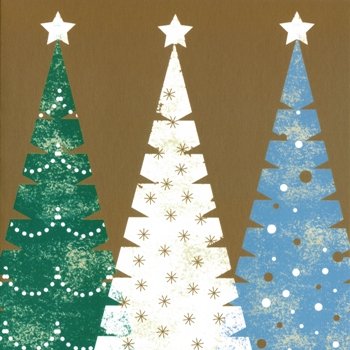 Christmas cards - Three Trees - 8 charity Christmas cards. 30p goes to the British Red Cross