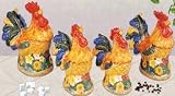 French Country ROOSTER farm 4 CANISTER SET kitchen