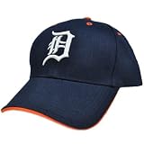 MLB Detroit Tigers 3D Baseball Hat Cap Navy Blue Orange Licensed Constructed