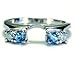 Blue Topaz Diamond Ring Wrap Guard Enhancer white
