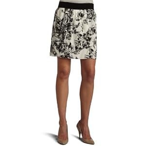 BCBGeneration Ladies Floral Printed Front Drape Skirt