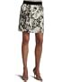 BCBGeneration Women's Floral Printed Front Drape Skirt,White,Small