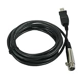 HDE® 10ft/3m XLR Female to USB 2.0 Cable Instruments/Microphones - Black