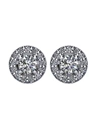 Jewelplus Halo-Style Stud Earrings Complete With Stone