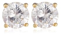 9ct Yellow Gold AME105329 Ladies Cubic Zirconia Stud Earrings