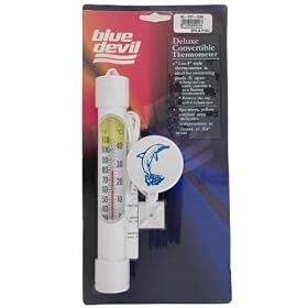 Blue Devil Pool & Spa Floating / Submersible Thermometer with Cord B8155