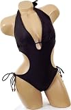 Sexy Trendy Swimwear 2009 Hottest Style Monokini 1 One Piece Solid Black Tie Side Swimsuit
