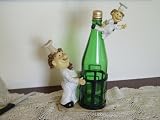 Ceramic Chef Wine Bottle Holder with Mini Chef Dangler