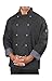 Mens Long Sleeve Active Chef Coat, Black with Slate Accent, M
