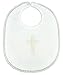 Stephan Baby Christening Bib with Embroidered Cross, Unisex, White