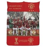Parure Housse de Couette Manchester United Champions of Europe 198cm x 198 cm - 2 personnes