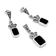 Marcasite/Onyx Elegant Set