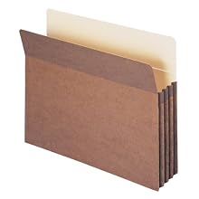 Smead Pockets, Letter Size, Straight Cut, 3-1/2 Inch Expansion, Rollover Tyvek at Top-reinforced Sides, Redrope, 50 Per Carton (73805)