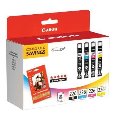 New Canon 4546B007 CLI-226 Ink Cartridge Black Cyan Magenta Yellow 4 Per Pack Excellent Performance