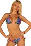 Brazilian Colorful Low Rise Two Piece Halter Bikini Women Swimsuit