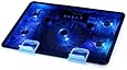 Welltop&reg; Blue LED 2-switches Laptop Cooling Pad with 5 Fans,2 USB 2.0 Ports Notebook Laptop Computer Cooler laptop cooling pad 14 15.6 laptop 17 mount pad fan base plate mute(Blue)