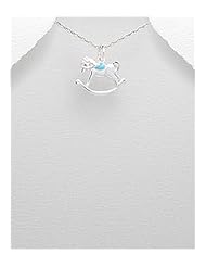 Horse Colored Enamel Pendant Necklace In 92.5 Sterling Silver