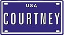 COURTNEY USA MINI METAL EMBOSSED LICENSE PLATE NAME FOR BIKES, TRICYCLES, WAGONS, KIDS DOORS, GOLF CARTS, BABY STROLLERS, PEDAL CARS. OVER 400 NAMES AVAILABLE. TYPE IN "NAME" USA PLATE IN SEARCH. YOUR NAME WILL SHOW UP.