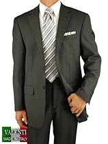 Hand Tailored Mens Suits Valenti Made in Italy Cashmere Wool Two Button Canvas Front Jacket and Pants Charcoal Grey Faintstripe Pinstripe Year Round Use