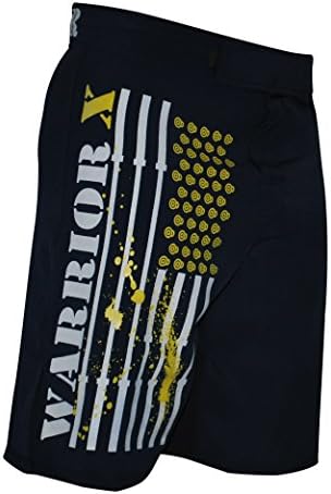 WOD Crossfit MMA Fitness Shorts (NAVY/YELLOW, 34)