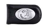 NCAA Florida State Seminoles Black Crocodile Leather Magnet Concho Money Clip, One Size