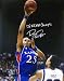 Brandon Rush '08 NCAA Champs Autographed / Signed Dunking Over Rose Kansas Jayhawks 16x20 Photo