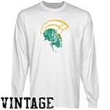 NCAA Norfolk State Spartans White Distressed Logo Vintage Long Sleeve T-shirt