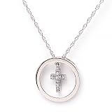 14KWG Diamond Cross Pendant