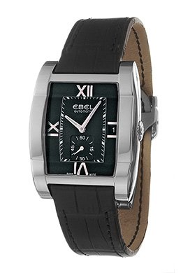 Ebel Tarawa Mens' Automatic Watch Stainless Steel Black Dial on Black Leather Alligator Strap 9127J40/5435136