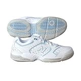 Women's New Balance WC654W (B) Tennis Shoe-White/Blue
